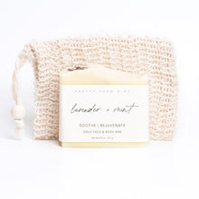 Load image into Gallery viewer, Lavender + Mint Handmade Tallow and Goat Milk Kefir Soap Bar
