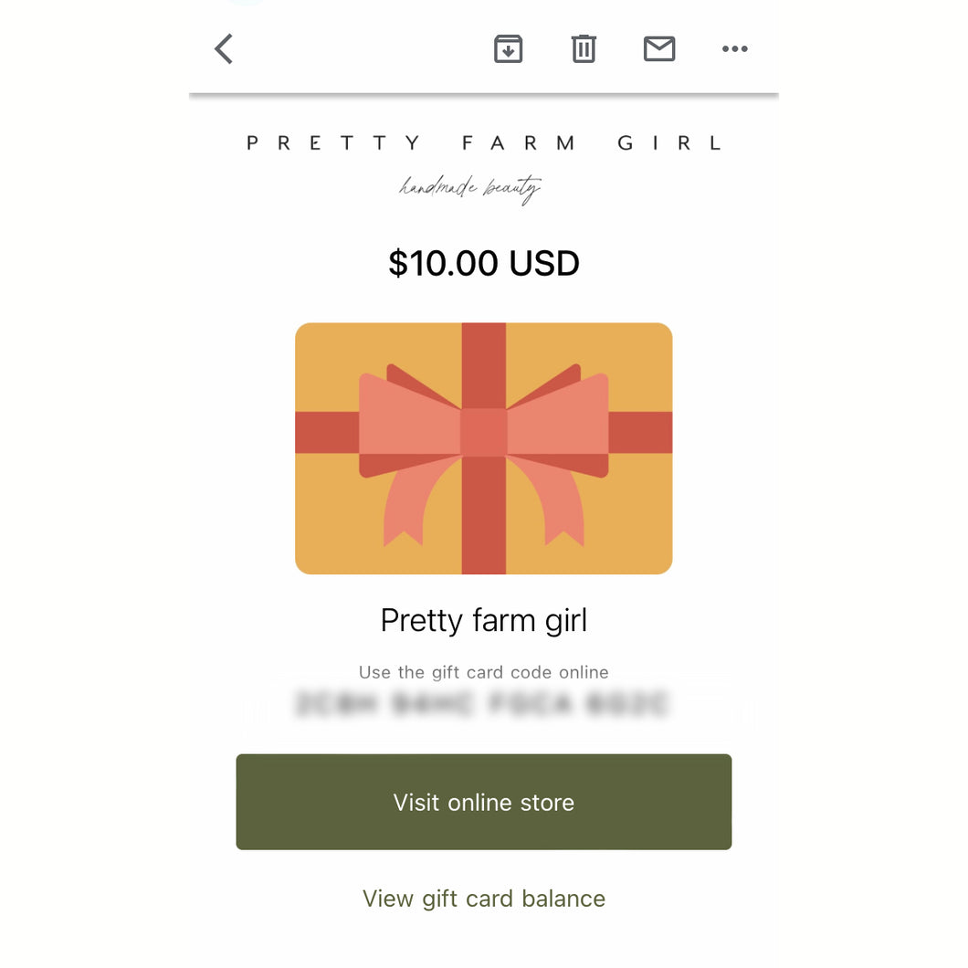 Pretty Farm Girl Digital Gift Card