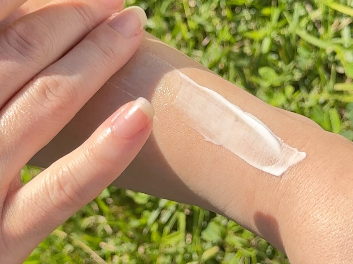 Tallow cream on arm outside