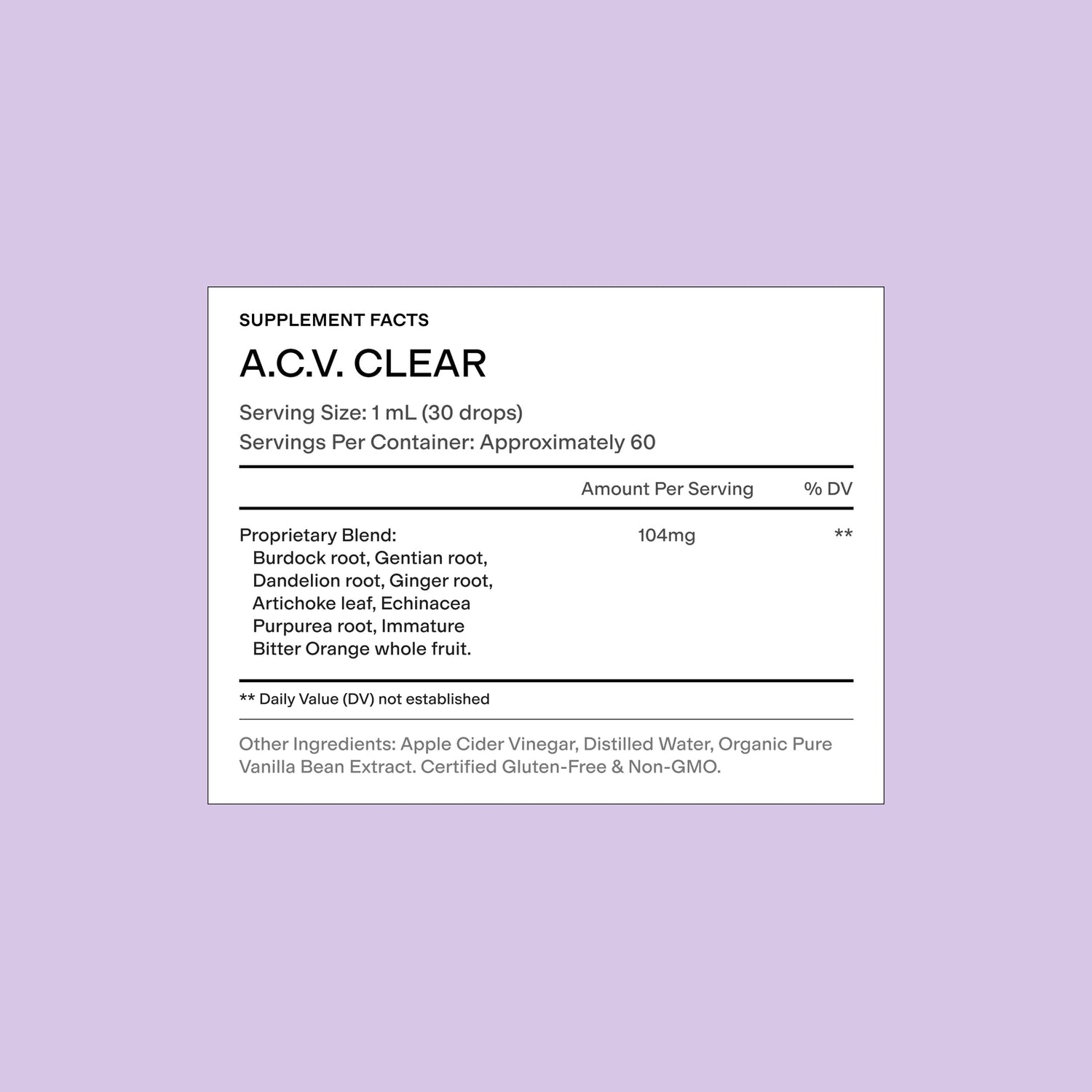 A.C.V. CLEAR Skin-Friendly Digestive Bitters