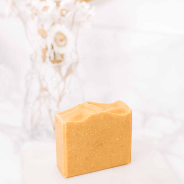 Brightening Vitamin C + Bakuchiol Soap Bar on a soft neutral background