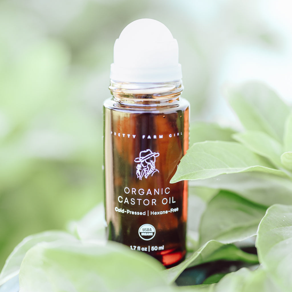Organic Castor Oil Roller with Rose Quartz