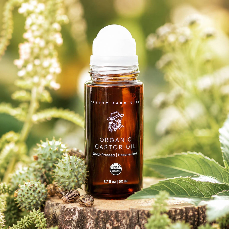 Organic Castor Oil Roller with Rose Quartz