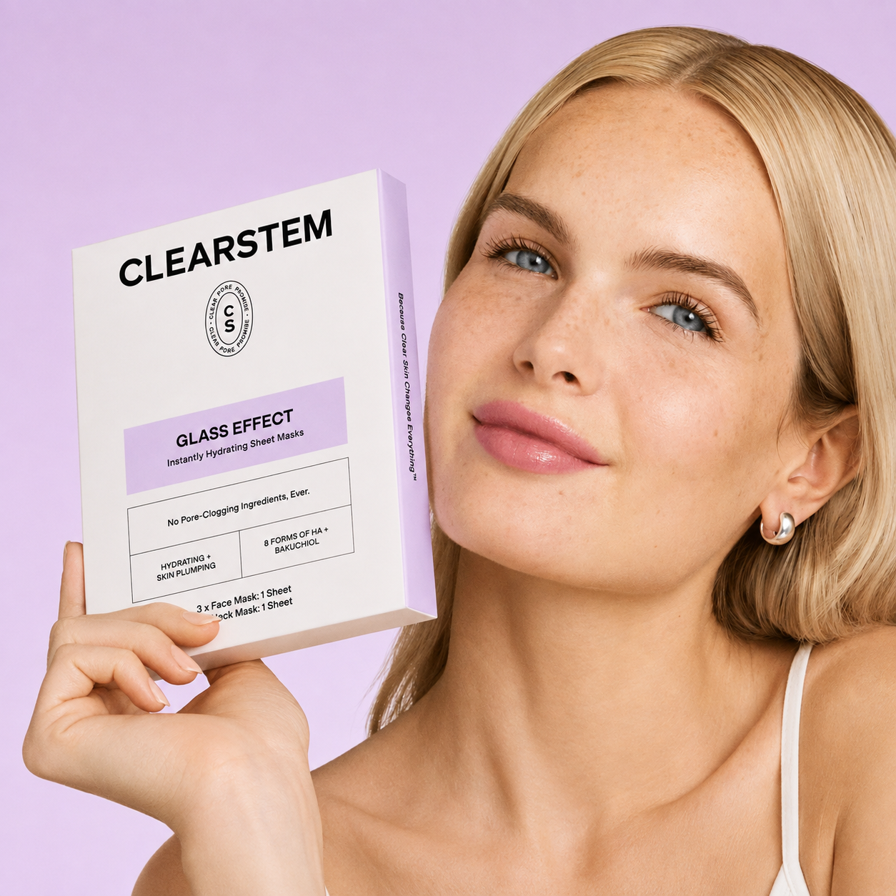 Clearstem | Glass Effect Face + Neck Sheet Masks