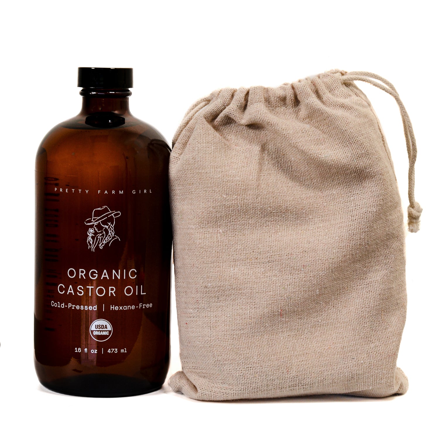 Organic Pure Castor Oil + Cloth Pack Bundle