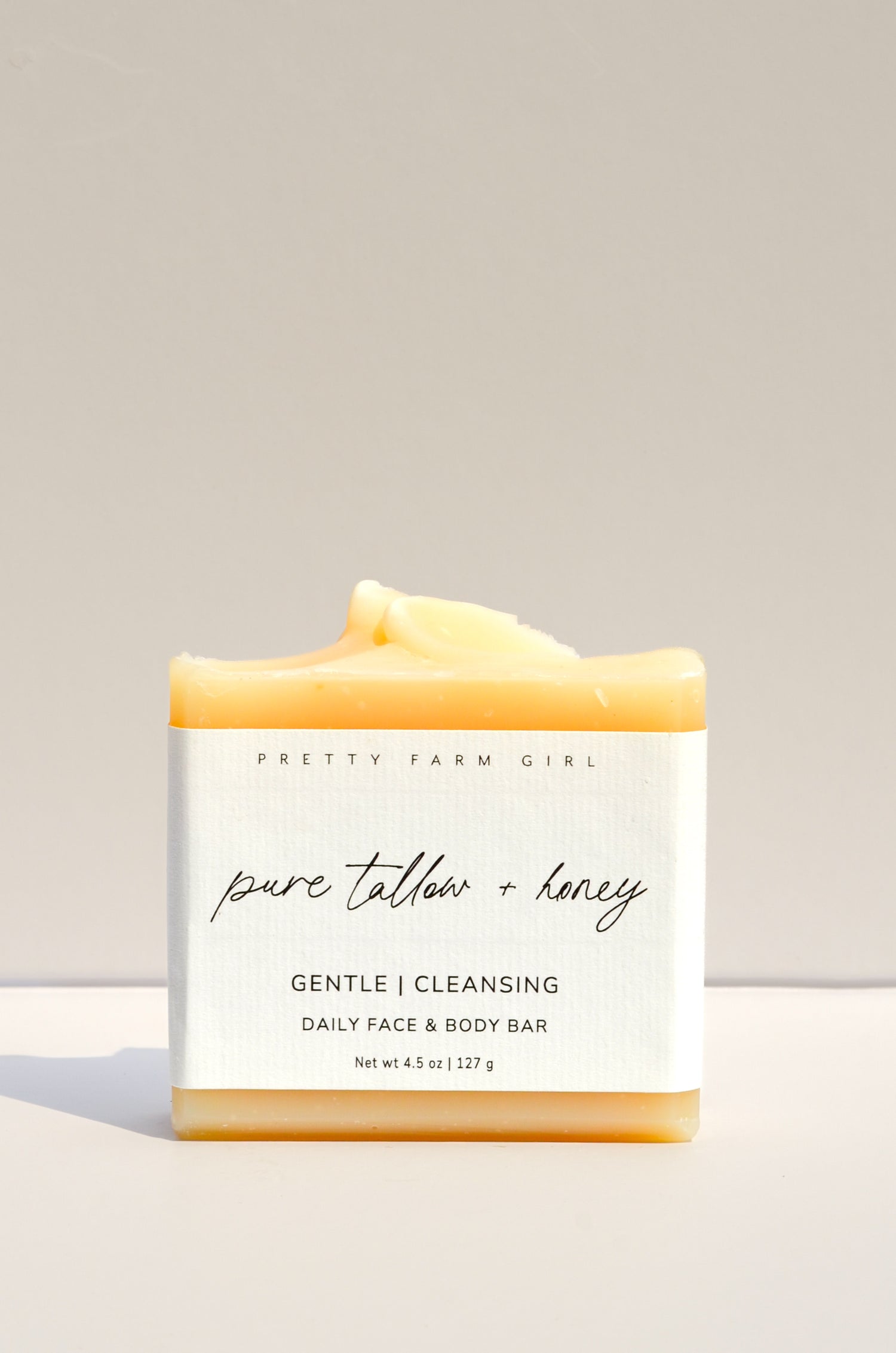 Pure Tallow + Honey Fragrance Free Handmade Tallow and Goat Milk Soap Bar