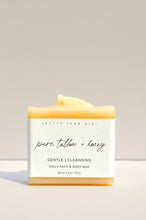 Load image into Gallery viewer, Pure Tallow + Honey Fragrance Free Handmade Tallow and Goat Milk Soap Bar
