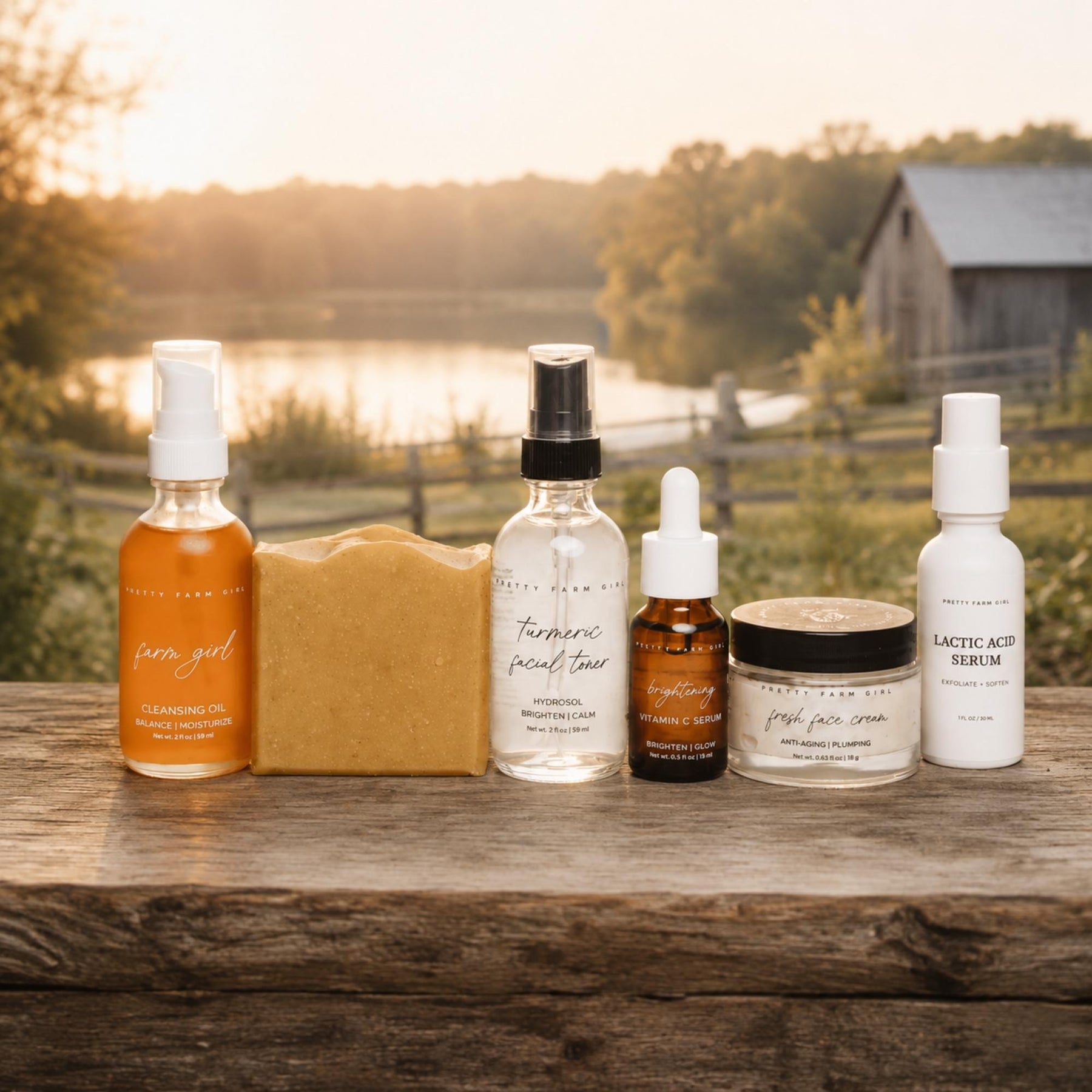 Pretty Farm Girl Dark Spot Brightening Kit complete skincare routine