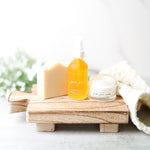 Pretty Farm Girl's Double Cleansing Anti-Aging Kit, showing 3 products including a Fresh Face Cream Soap Bar, 2oz Farm Girl Cleansing Oil, and 0.78oz Original Fresh Face Cream.