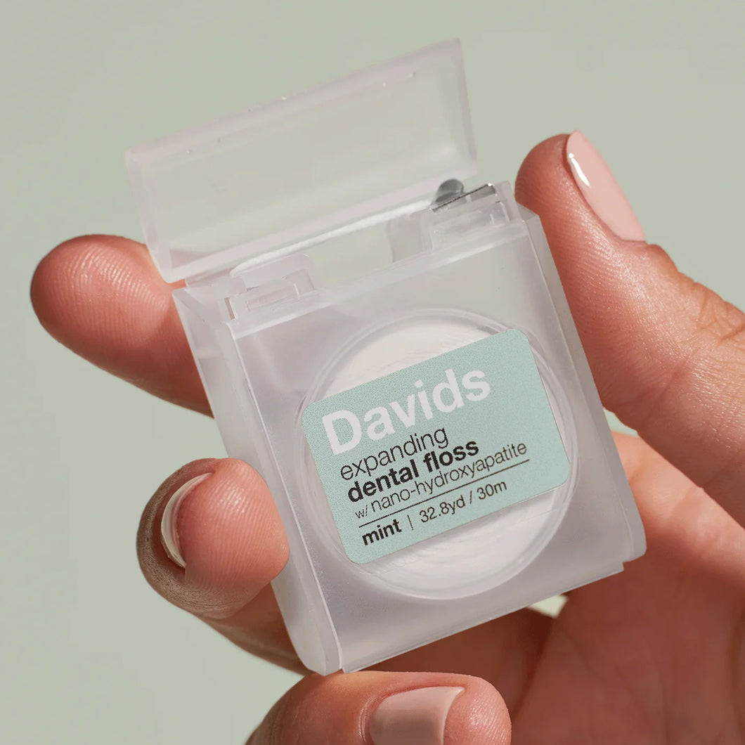 David's Expanding Mint Dental Floss With Refillable Dispenser