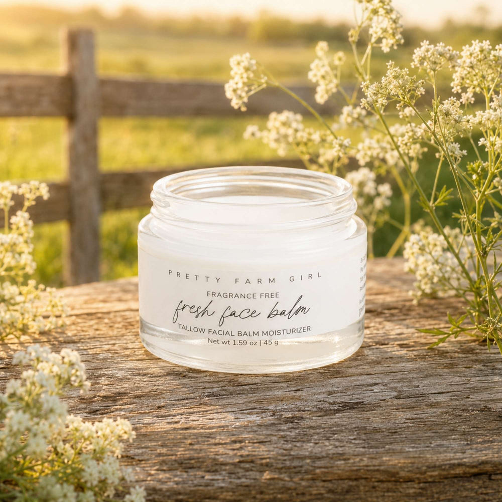 Pretty Farm Girl Fragrance Free Fresh Face Balm Tallow Facial Moisturizer