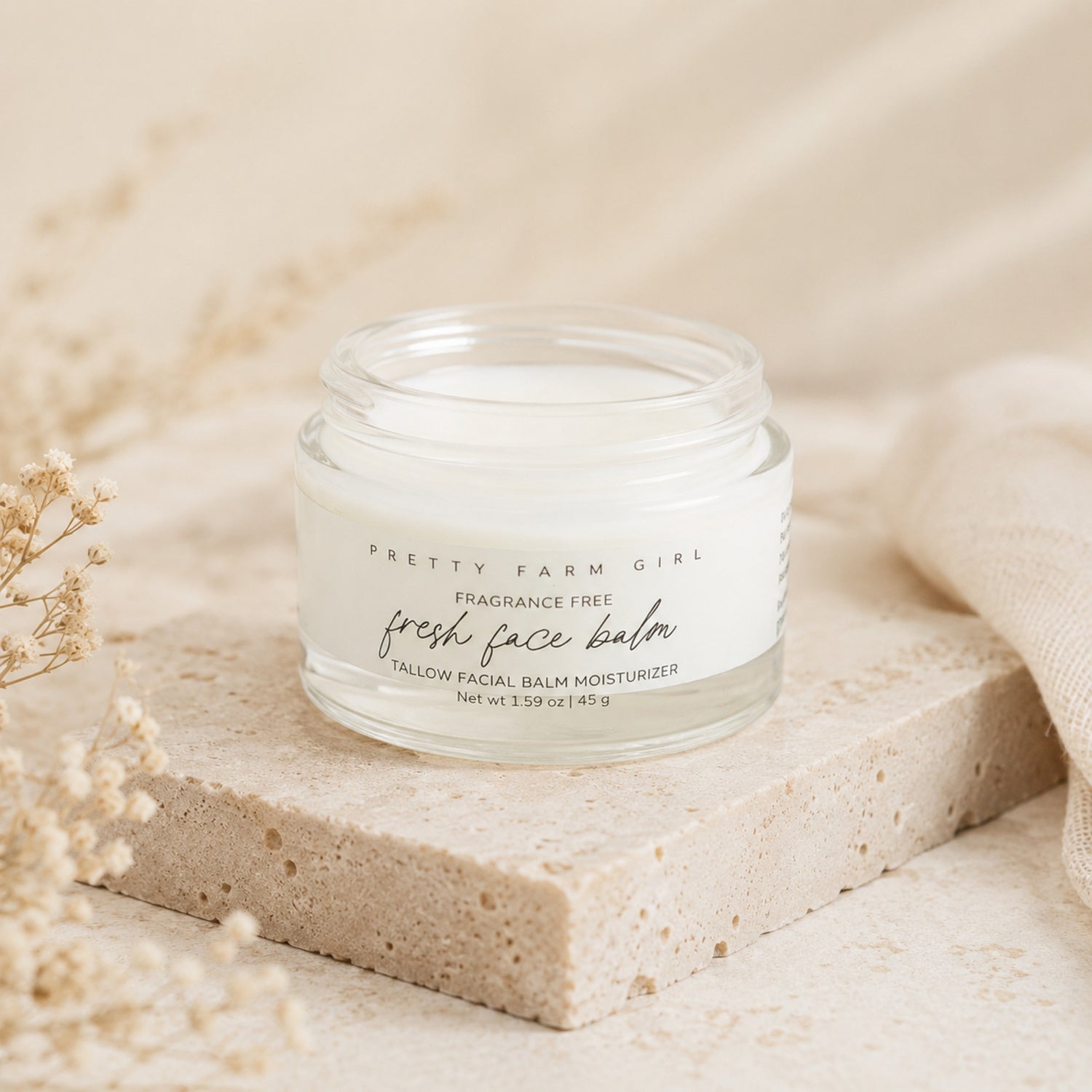 Fragrance Free Fresh Face Balm Tallow Facial Moisturizer