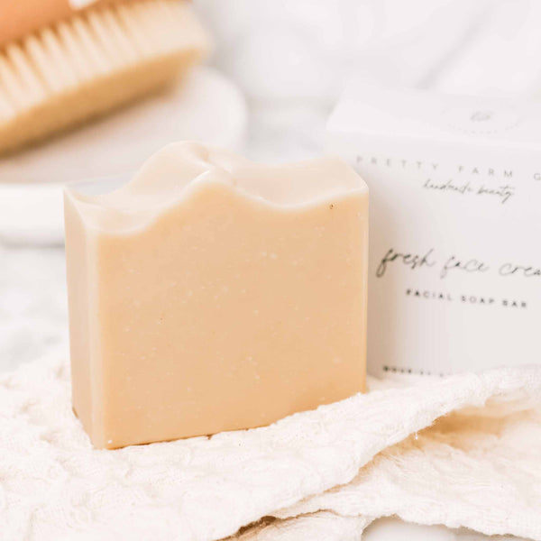 Fresh Face Cream Facial Bar on a soft neutral background with product box