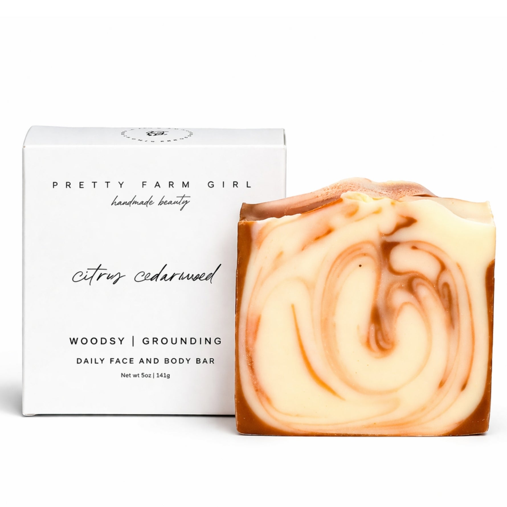 Citrus Cedarwood Soap Bar with product box on a clean white background