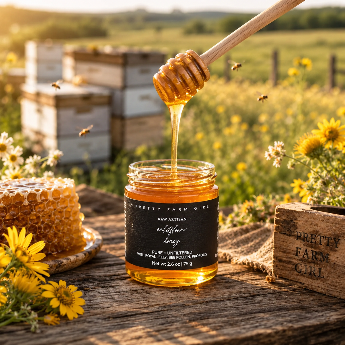 Miel Cruda de Flores Silvestres – Pura y sin Filtrar