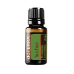 DoTerra Tea Tree essential oil bottle on a white background