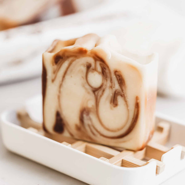 Sweet Almond + Honey Soap Bar on a soft neutral background