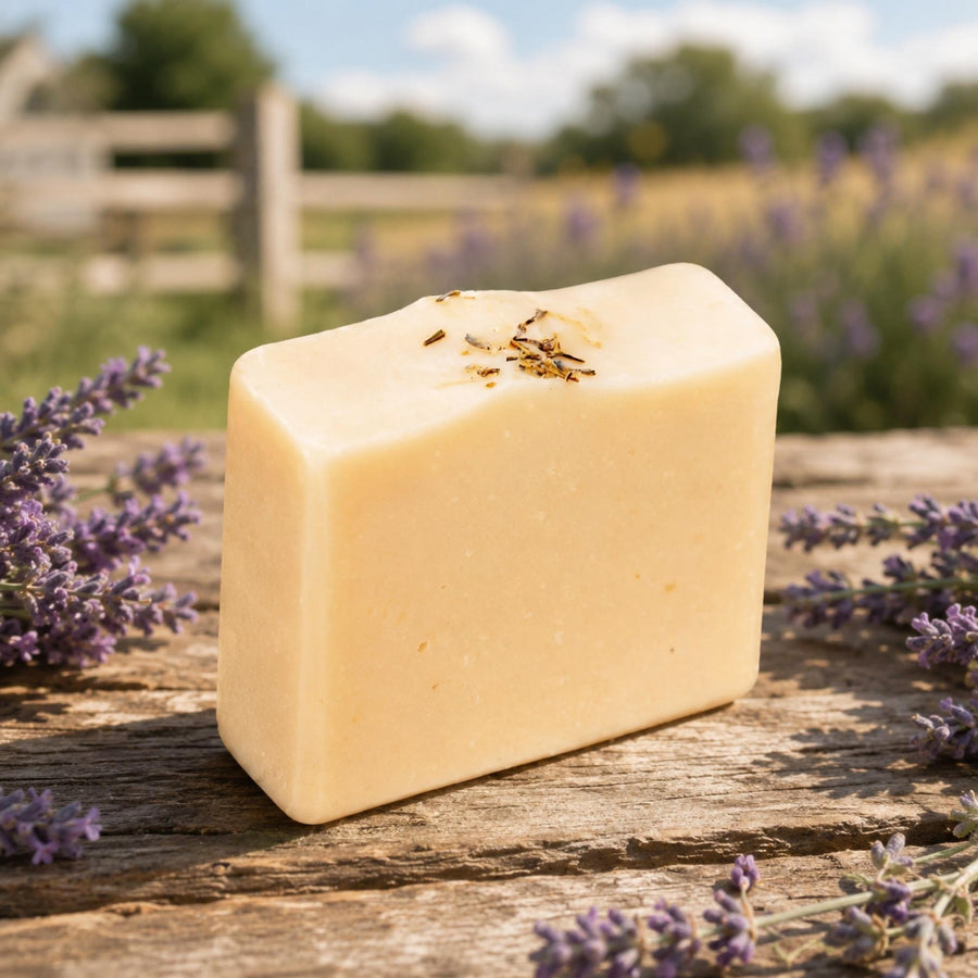 Jabón Artesanal de Sebo y Leche de Cabra con Lavanda Silvestre