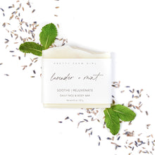 Load image into Gallery viewer, Lavender + Mint Handmade Tallow and Goat Milk Kefir Soap Bar
