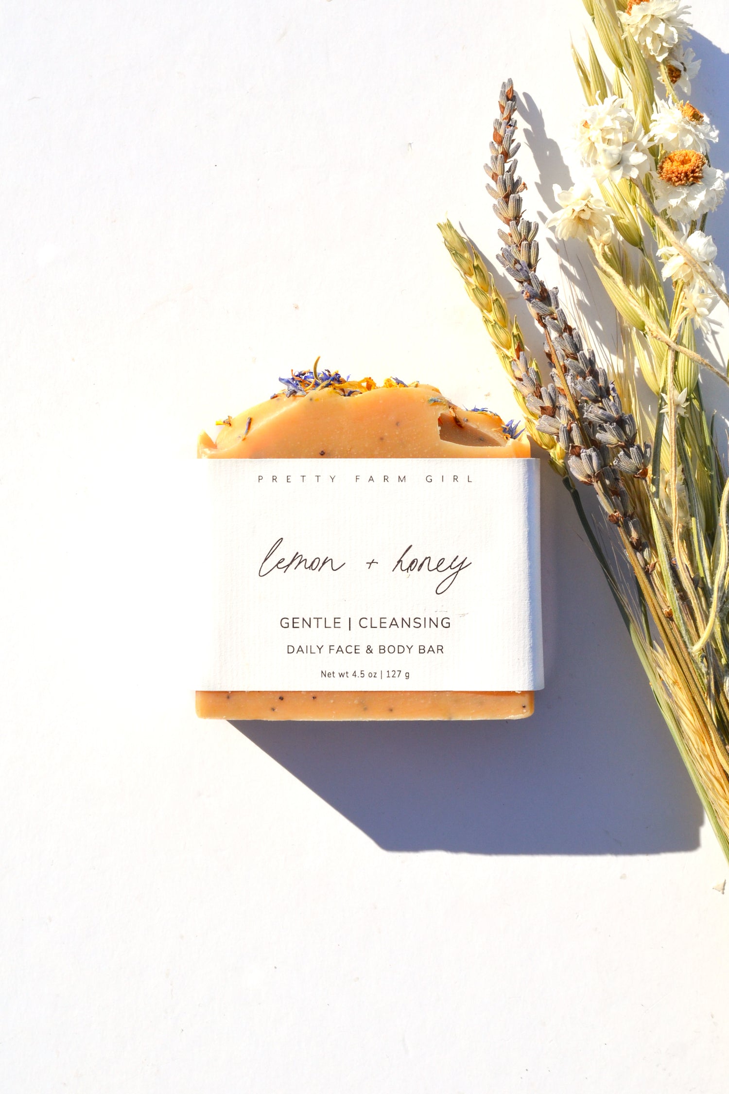 Lemon + Honey + Poppy Seed Handmade Tallow and Goat Milk Soap Bar