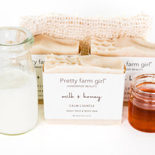Load image into Gallery viewer, Milk + Honey Unscented Handmade Tallow and Goat Milk Kefir Soap Bar
