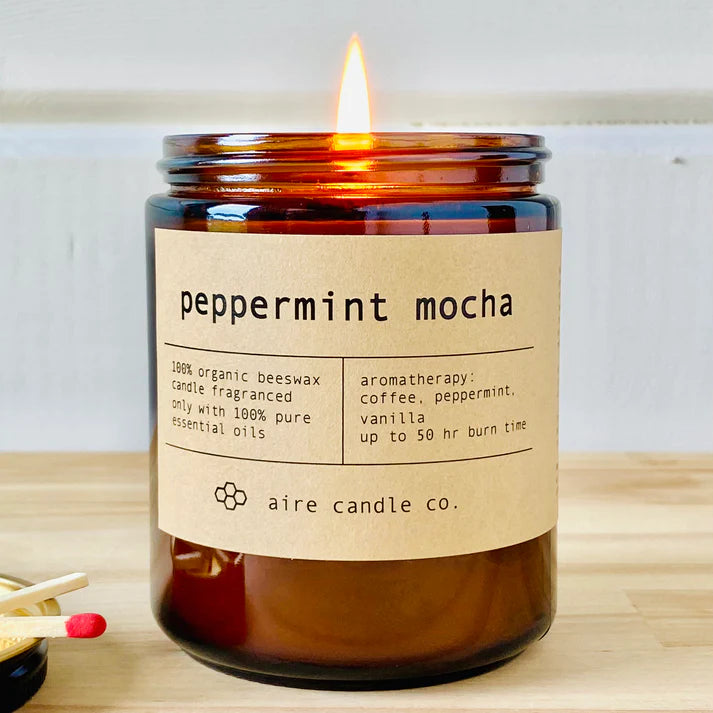 Peppermint Mocha Beeswax Candle