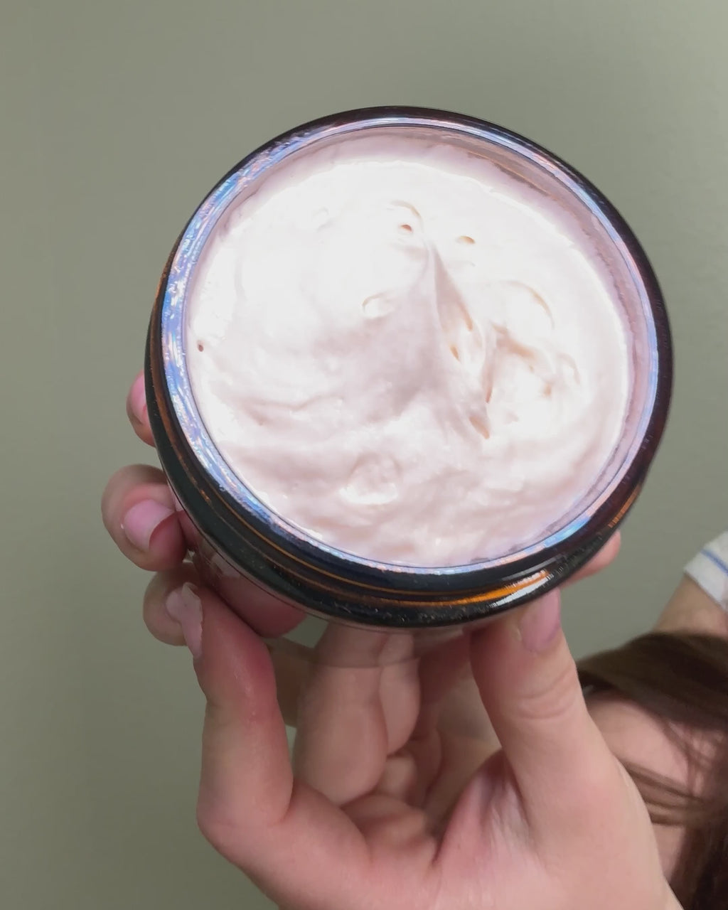 Pretty Farm Girl Vanilla Bean Tallow Body Butter application video showing the product texture in the jar and being applied to a woman’s arm